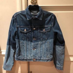 Helmut Lang Vintage Blue Denim Patchwork Jacket XS